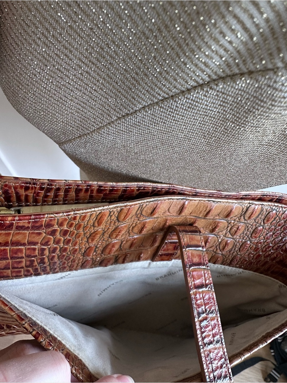 Brahmin Leather Crossbody Shoulder Bag in Pecan Melbourne - Picture 9 of 16